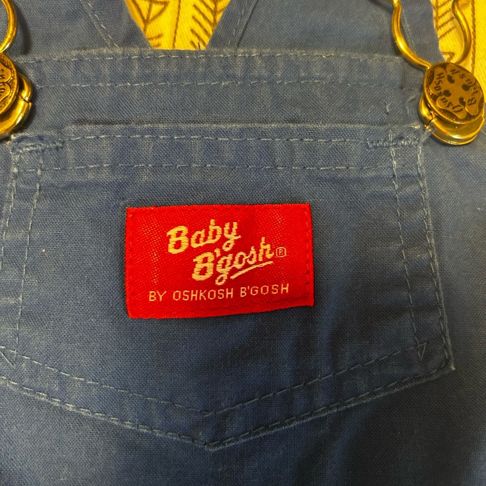 Vintage OshKosh B'gosh Blue Baby Overalls 12 months - Picture 4 of 4